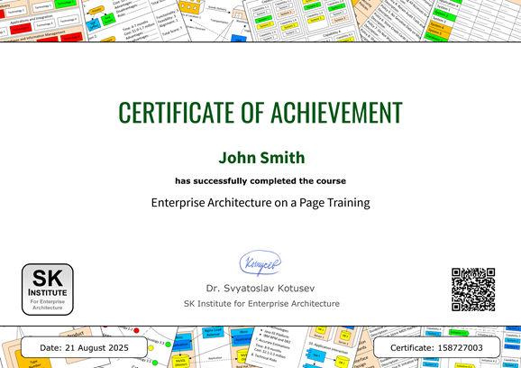 Enterprise Architecture on a Page Training Certificate